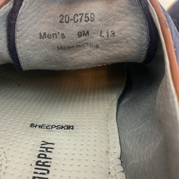 Johnston & Murphy Blue Suede Oxford Shoes Sheepskin - Picture 9 of 12